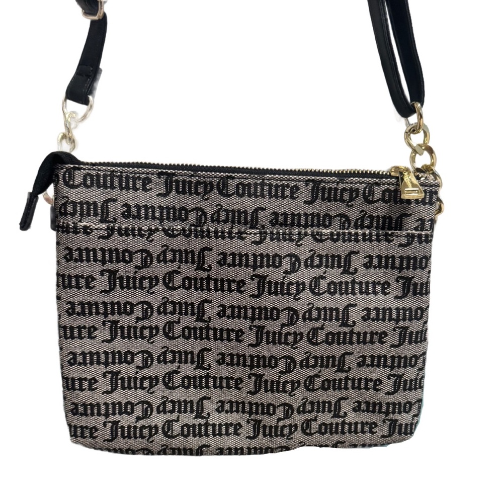 Juicy Couture Monogram Black and Gray Crossbody Bag Excellent Condition - Picture 3 of 8